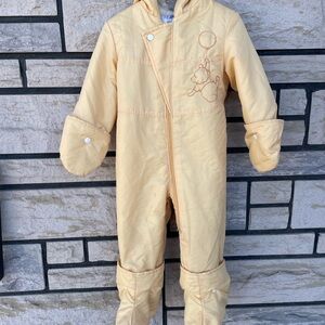 Vintage Baby Carsuit with Winnie the Pooh Bear Embroidery 12-18m (up to 26lb)